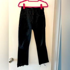 Mother denim - insider kick crop black mid-rise jean - sz 26
